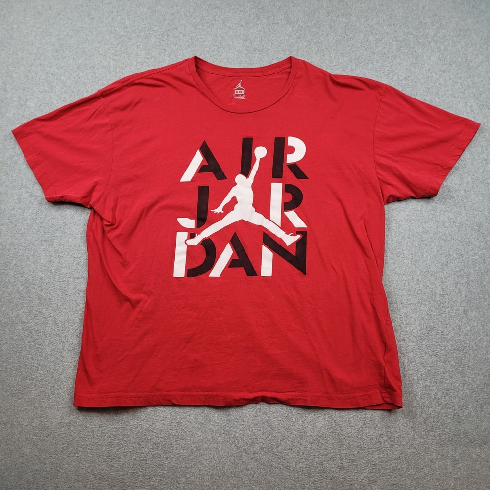 Jordan T-Shirt Mens‎ XXL Red Jumpman Air Graphic Short Sleeve Cotton Tee